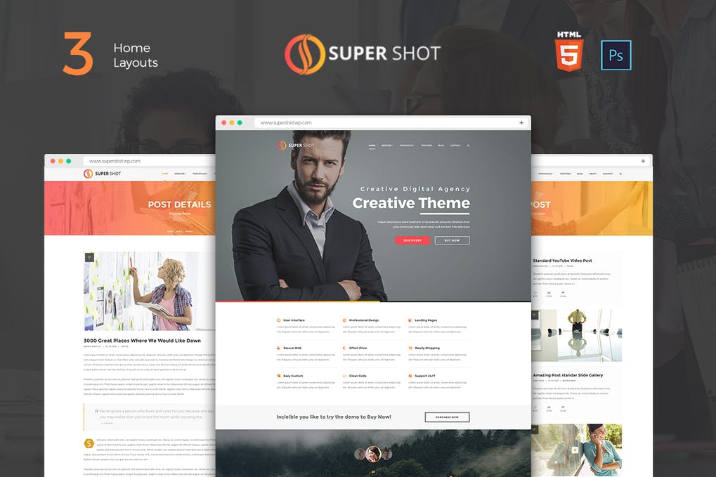 Free SuperShot Onepage Agency Landing Page Template Download