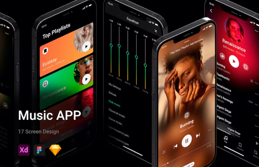 Free Amazing Music App UI Kit Download