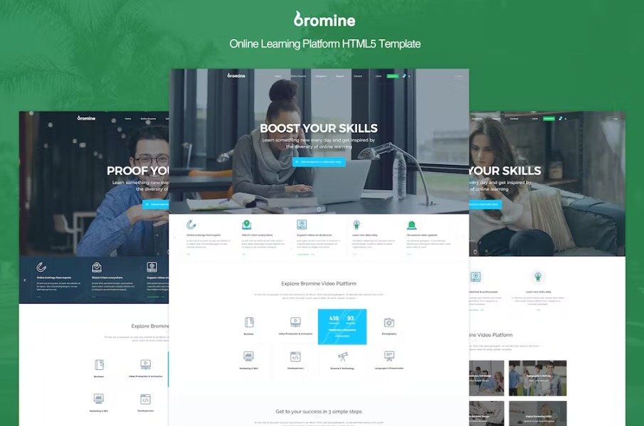 Free Bromine Online Learning Platform HTML5 Template Download