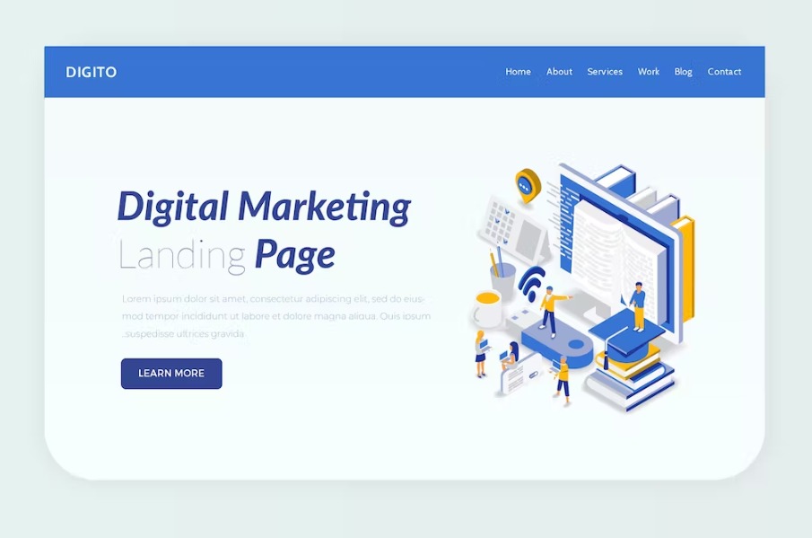 Free Digito Hero Banner Landing Page Template Download