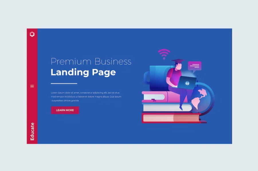  Free Educate Hero Banner Landing Page Template Download