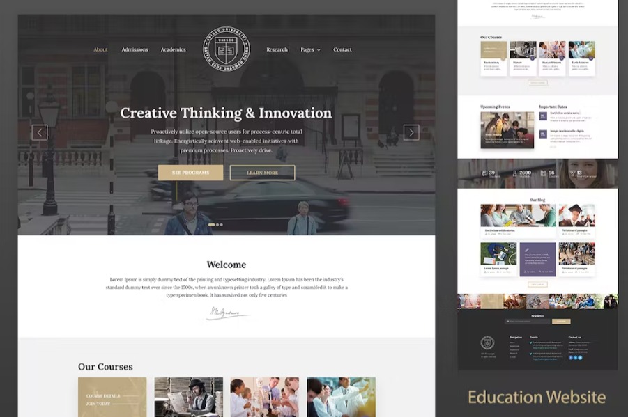  Free Unisco Education Resposnive Website Templates Download