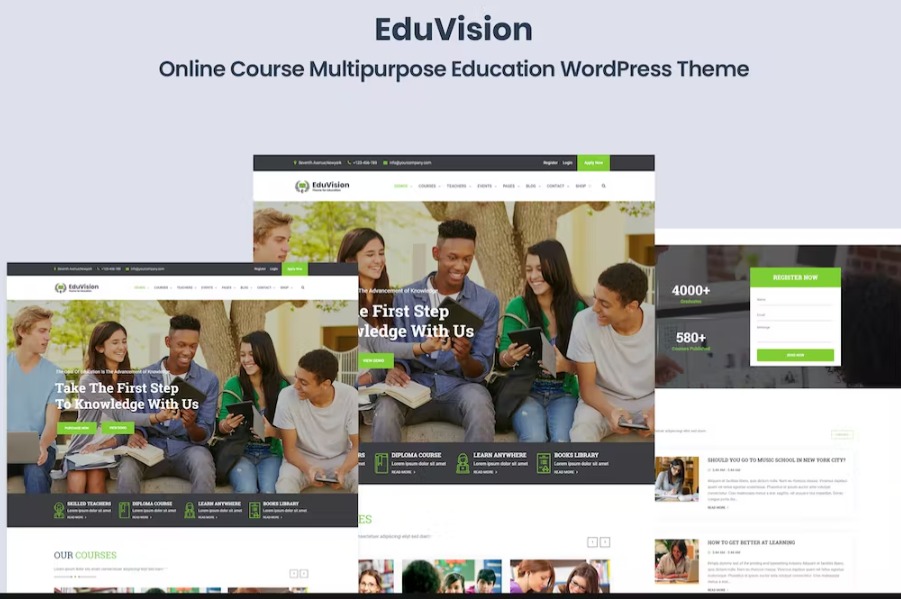  Free Eduvision Online Course Education WordPress Theme Download