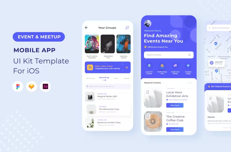 Free Event Organizer UI Kit for Mobile App Download