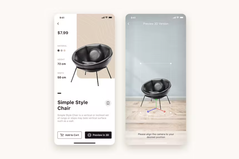 Free Funiture Store mobile UI Concept Download