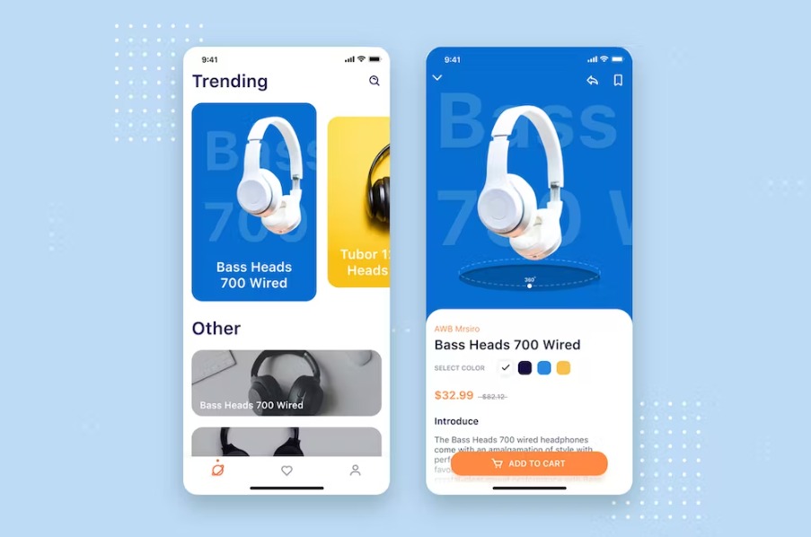 Free Headphone Store Mobile UI Concept Template Download