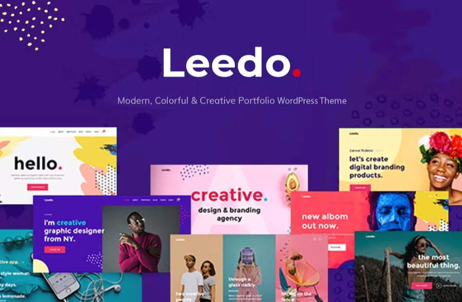 Free Leedo Colorful & Creative Portfolio WP Theme Download