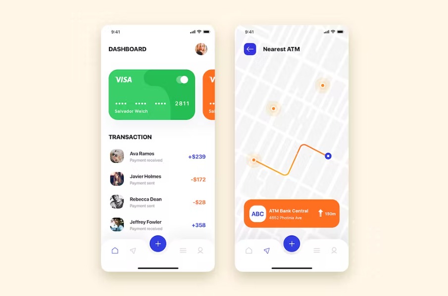 Free Map Navigation Mobile App UI Kit Template Download