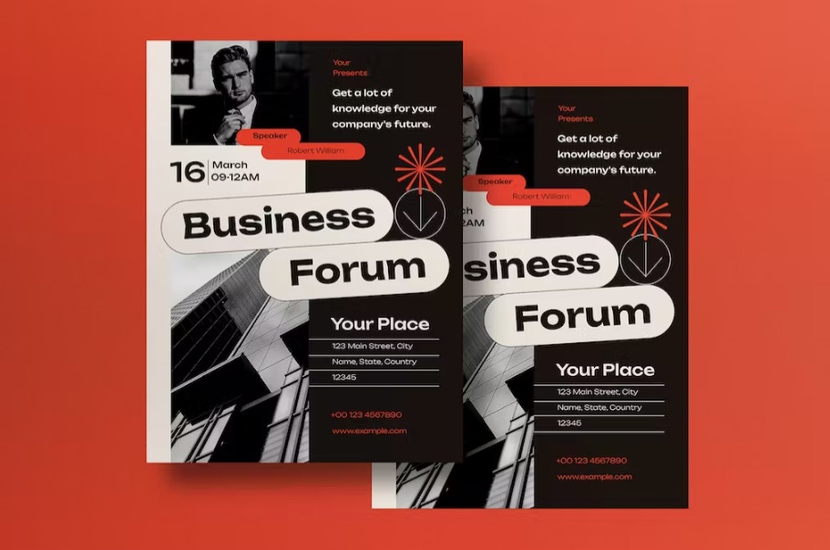 Free Orange Retro Business Flyer Template Download