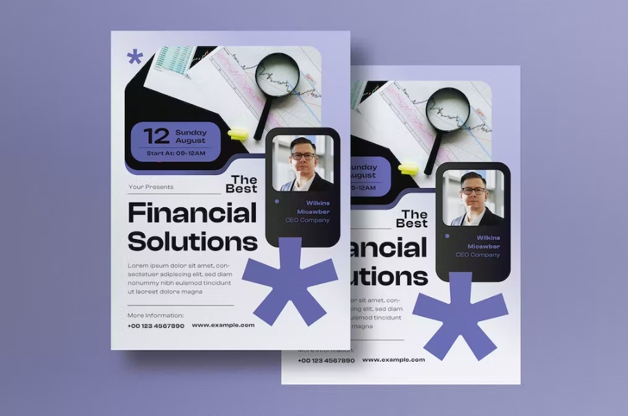 Free Purple Modern Finance Flyer Template Download