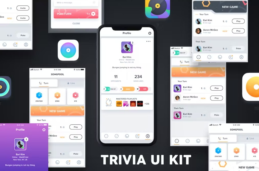 Free QUIZZ Trivia Game UI Kit Template Download