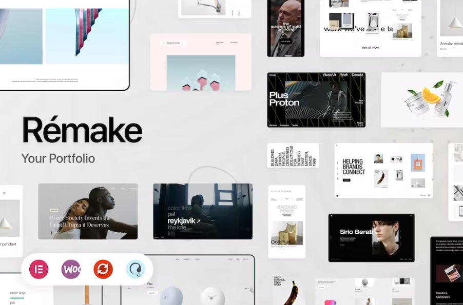 Free Remake Minimalist Portfolio WordPress Theme Download
