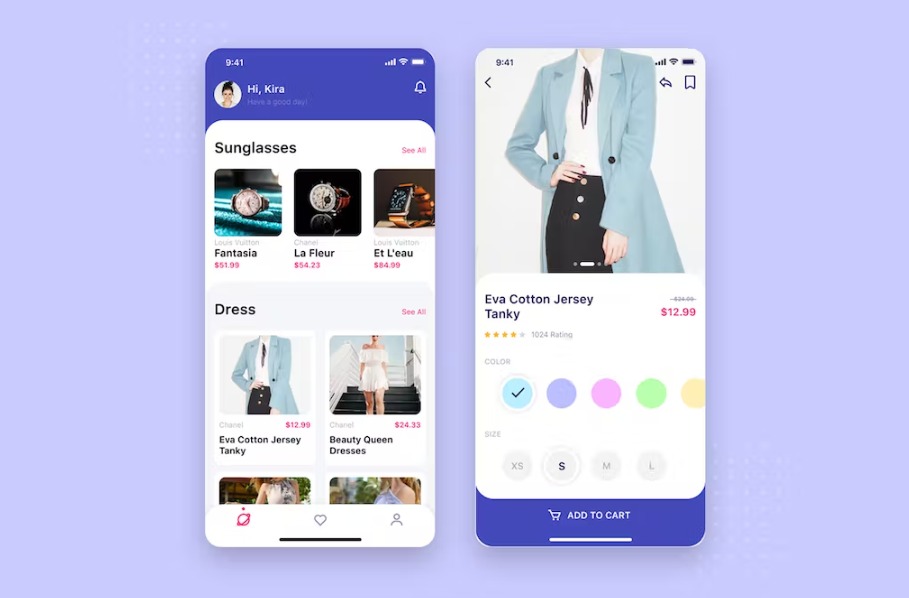 Free Shopping App mobile UI Concept Template Download