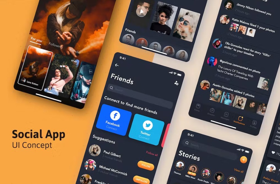 Free Social App for Live Video SKETCH Version Template Download