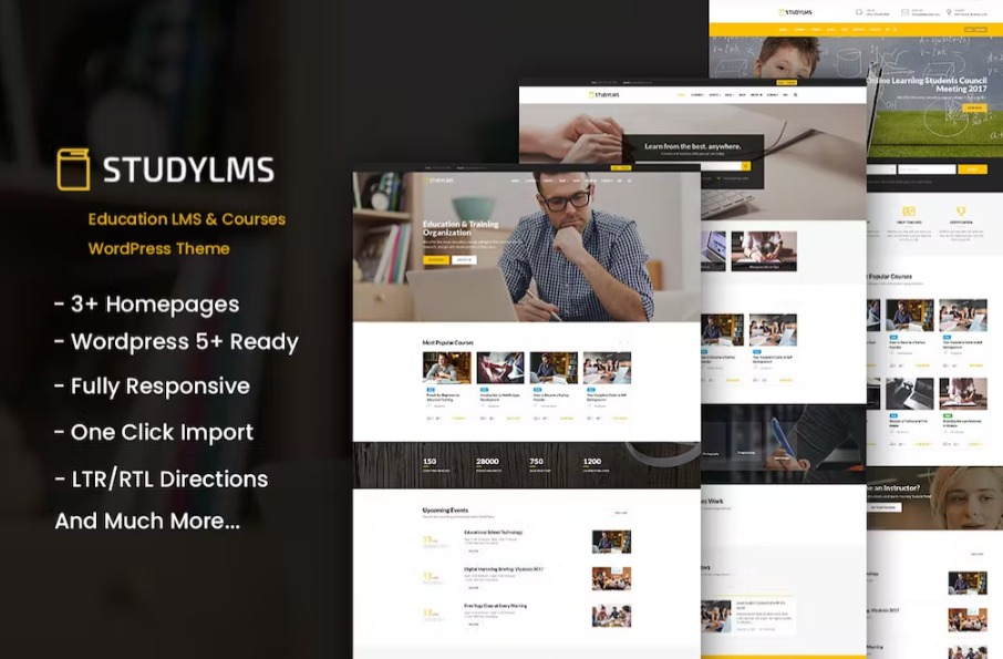 Free Studylms Education LMS & Courses WordPress Theme Download