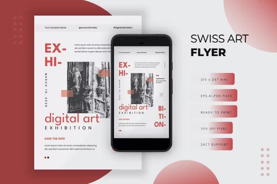 Free Swiss Art Flyer Template Download