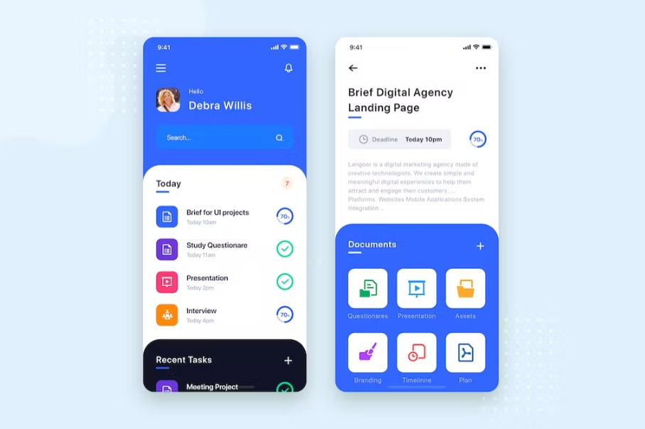 Free Task Management Mobile App UI Kit Template Download