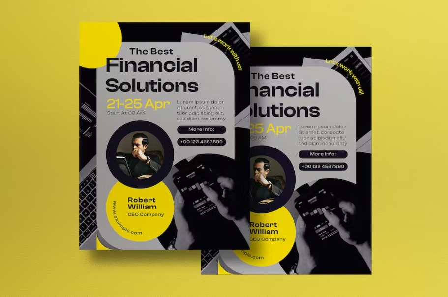 Free Yellow Modern Finance Flyer Template Download