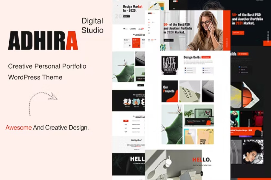 Free Adhira Creative Agency Portfolio WordPress Theme Download