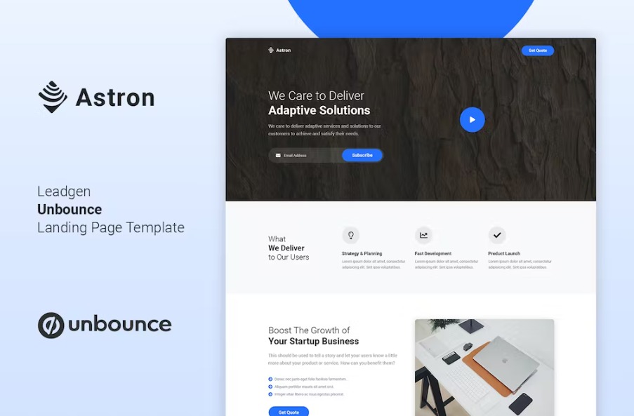 Free Astron Leadgen Unbounce Landing Page Template Download