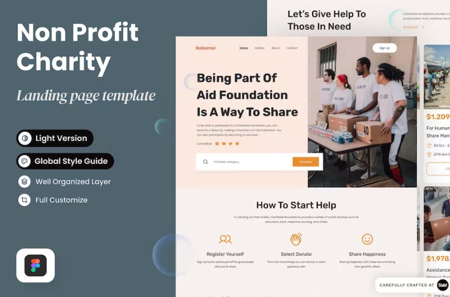 Free Baikamal Non Profit Charity Landing Page Template Download