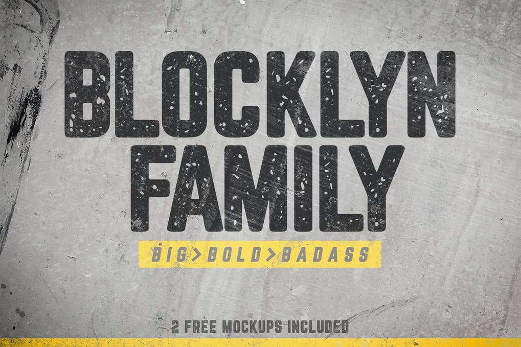 Free Blocklyn Font Family + Mockups Font Download