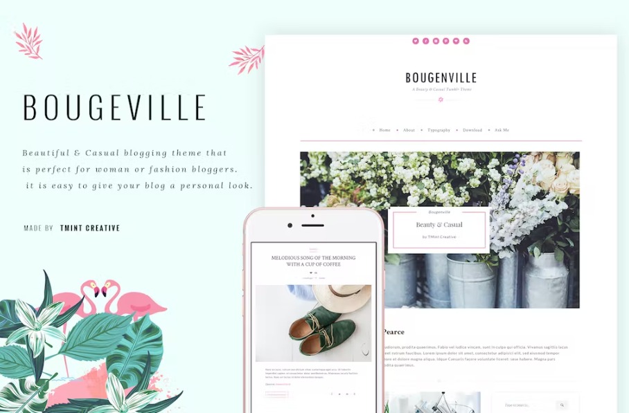 Free Bougenville Beauty Tumblr Theme Download