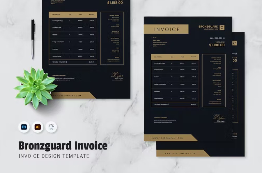 Free Bronzguard Invoice Template Download