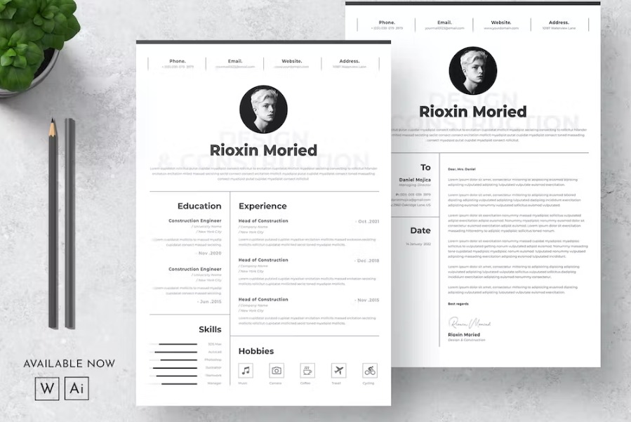 Free Clean CV Resume Template Download