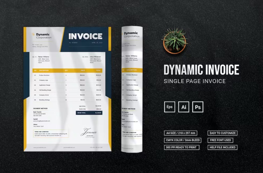 Free Dynamic Invoice Template Download