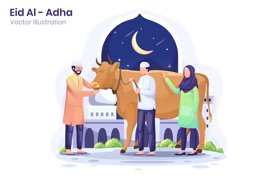 Free Eid Al Adha Flat Illustration Template Download