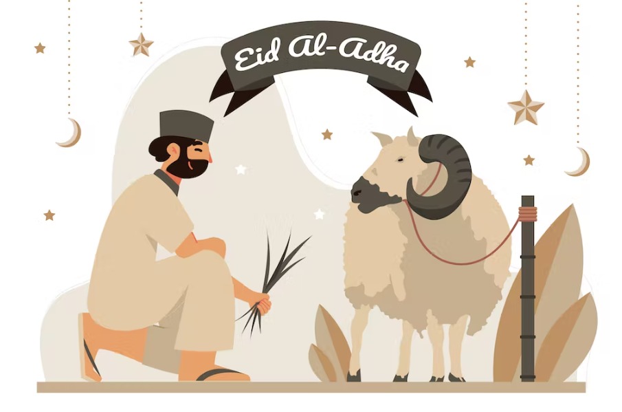 Free Eid Al Adha Flat Illustration Template Download