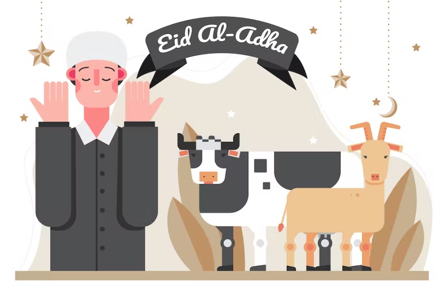 Free Eid Al Adha Flat Illustration Template Download