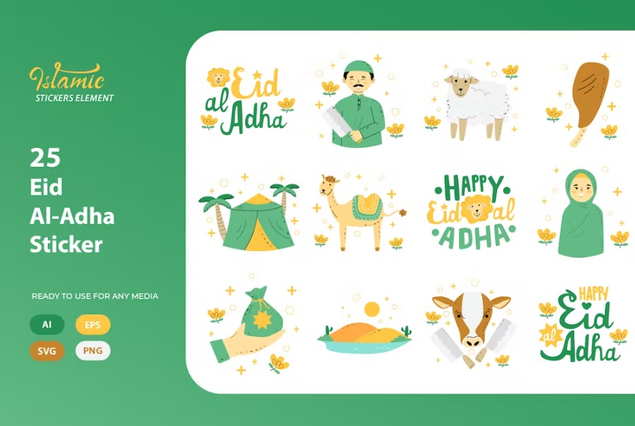 Free Eid Al Adha Sticker Template Download