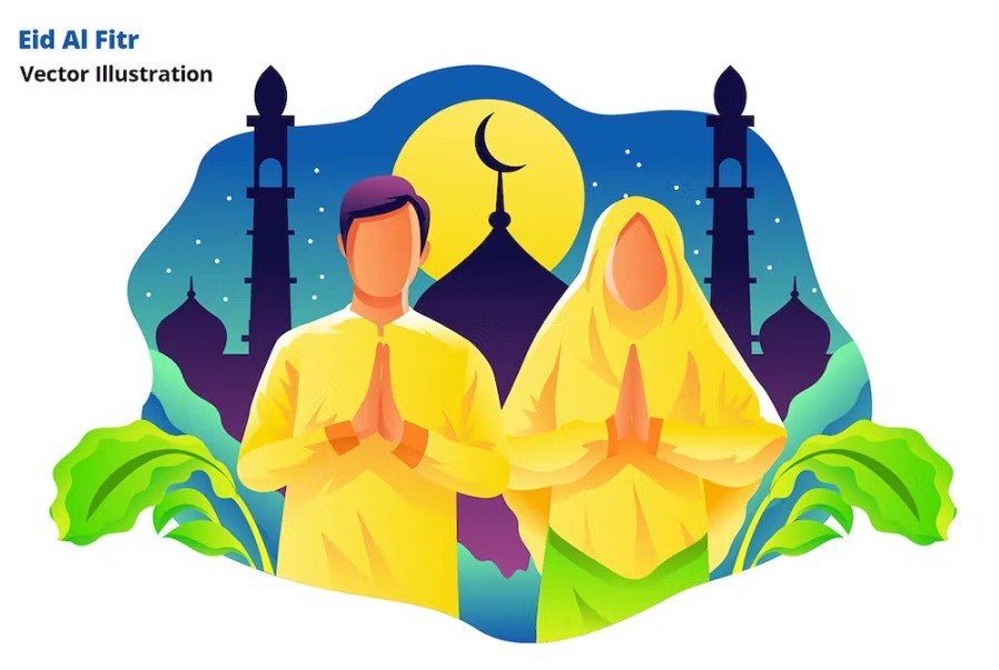 Free Eid Al Fitr vector Illustrations Template Download