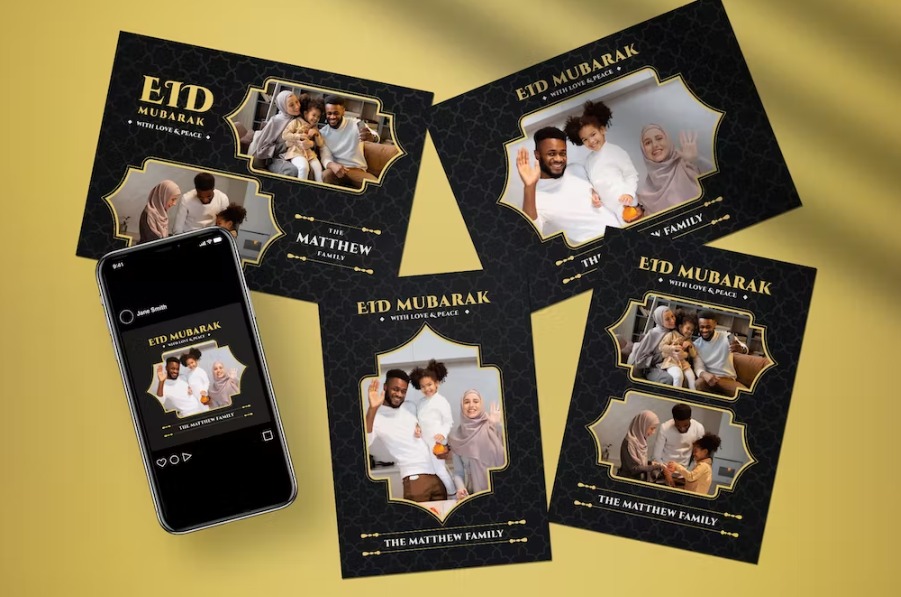 Free Eid Mubarak Greeting Card Template Download