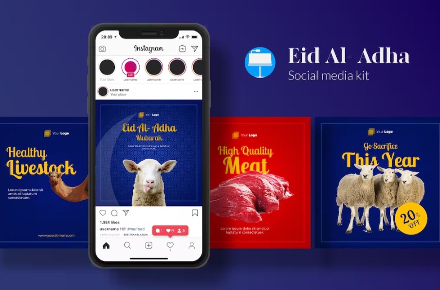 Free Eid Mubarak Social Media Kit Keynote Template Download