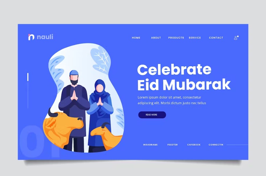 Free Eid Mubarak Web Header Psd And Ai Vector Template Download