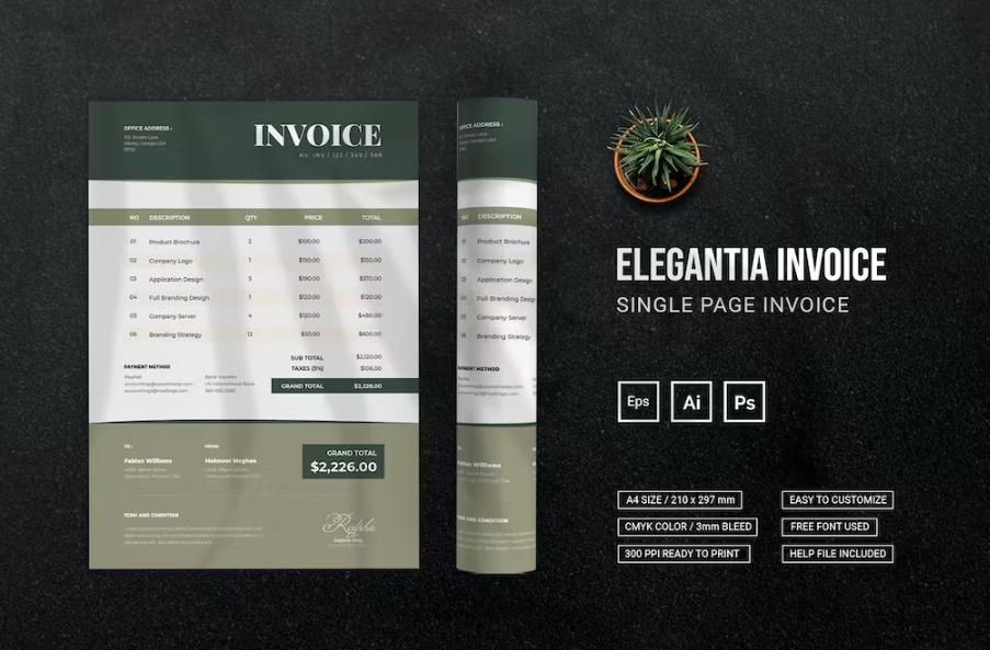 Free Elegantia Invoice Template Download