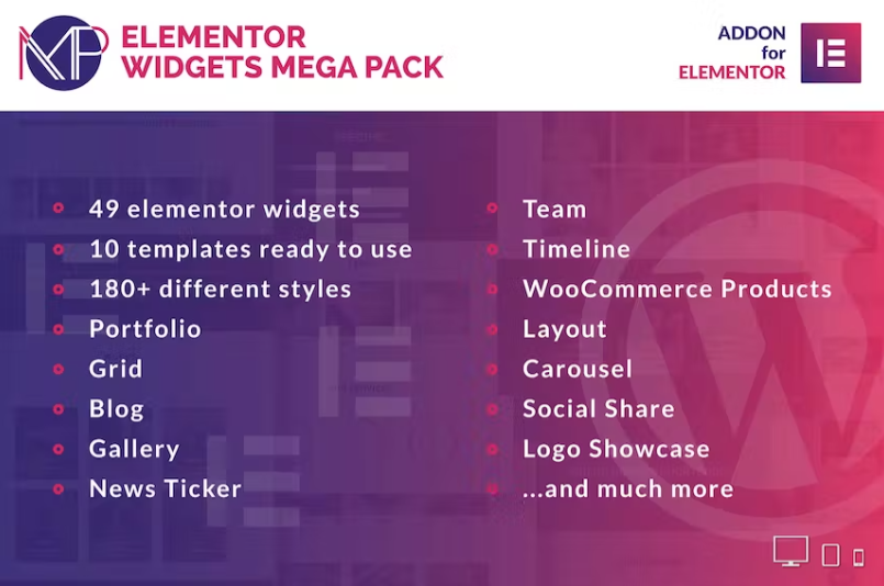 Free Elementor Widgets Mega Pack Addons for Elementor Download