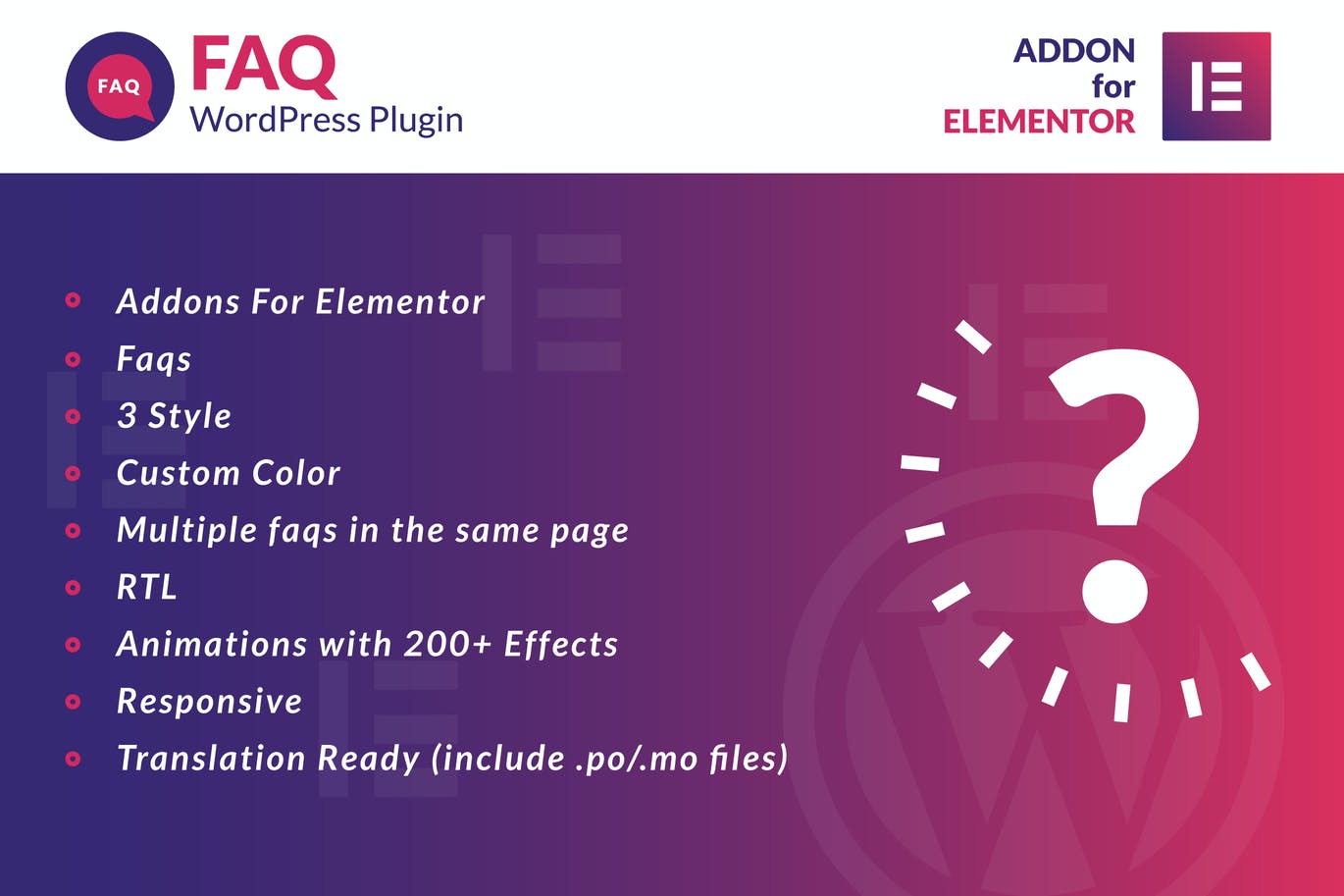 Free Faq for Elementor WordPress Plugin Download