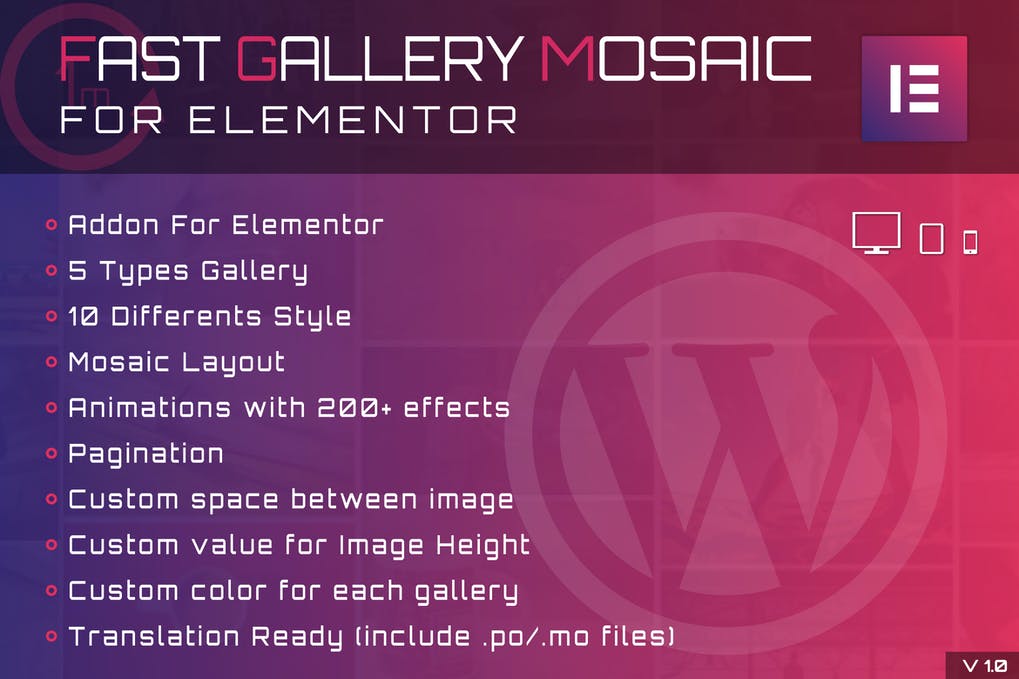 Free Fast Gallery Mosaic for Elementor WordPress Plugin Download