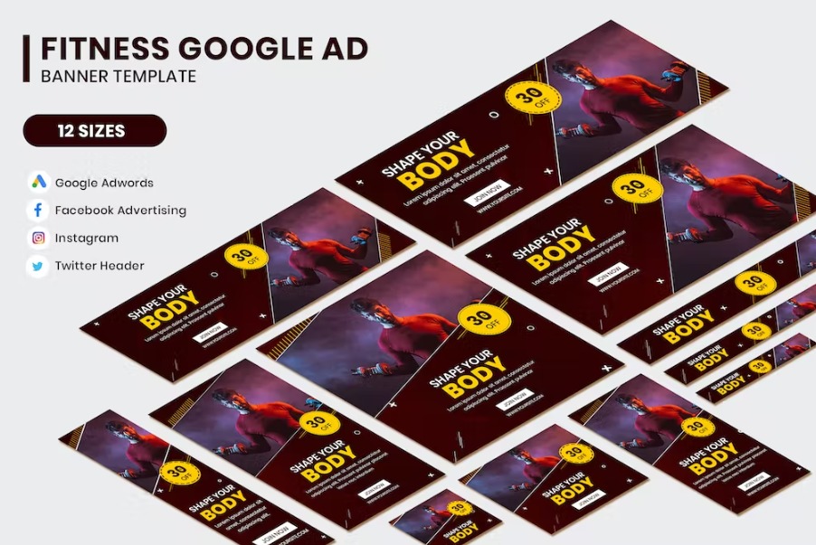 Free Fitness Google AD Template Download