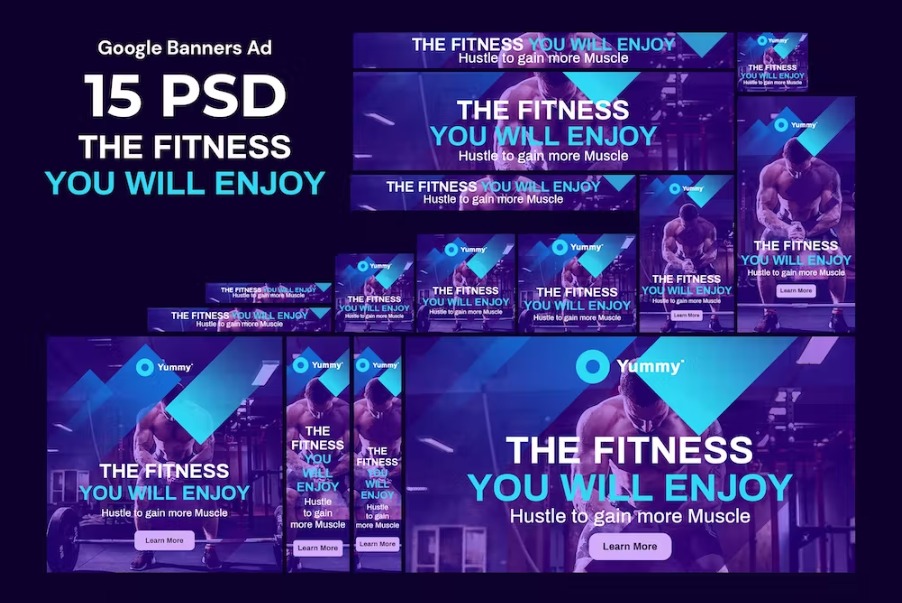 Free Fitness & Yoga Banners Ad Template Download