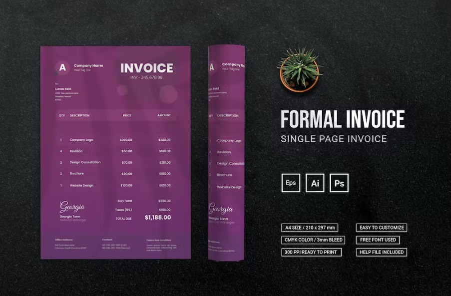 Free Formal Invoice Template Download