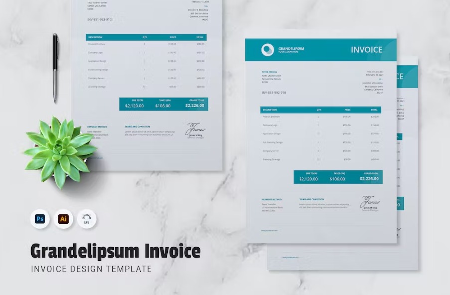 Free Grandelipsum Invoice Template Download