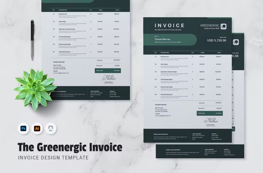 Free Greenergic Invoice Template Download