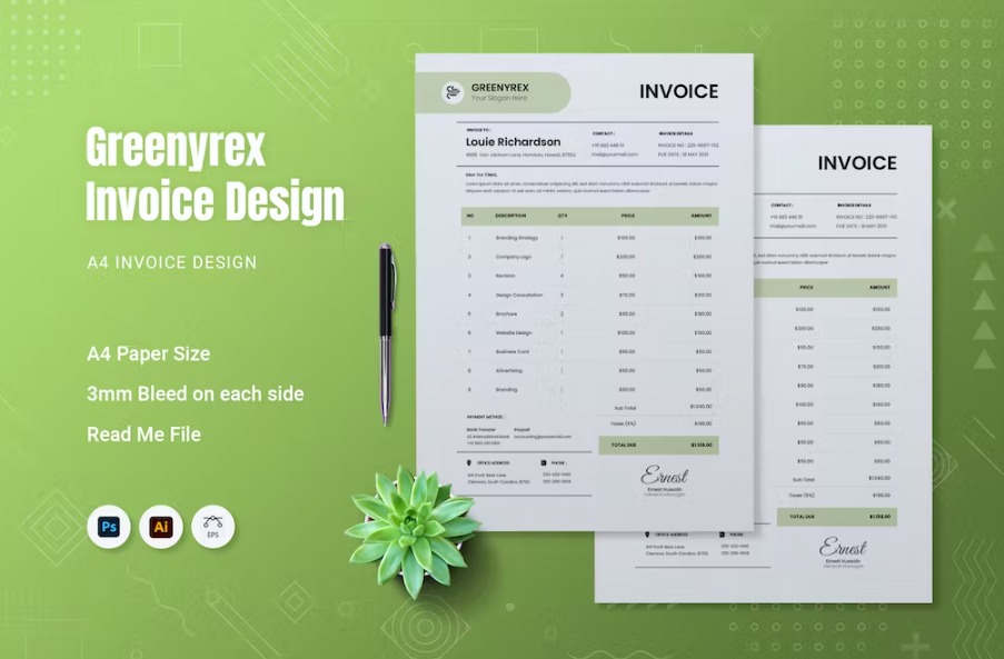 Free Greenyrex Invoice Template Download