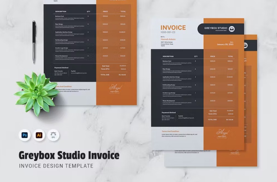 Free Greybox Studio Invoice Template Download