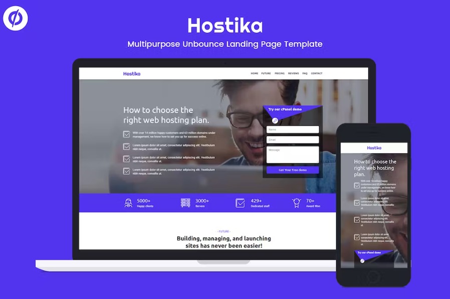 Free Hostika Unbounce Landing Page Template Download